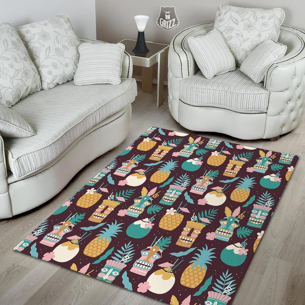 Luau Tiki Print Pattern Floor Mat-grizzshop
