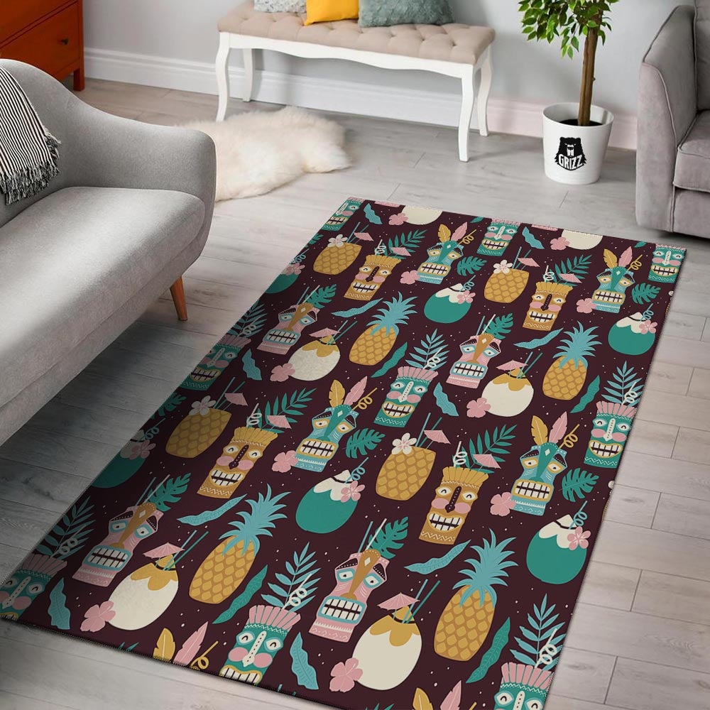 Luau Tiki Print Pattern Floor Mat-grizzshop