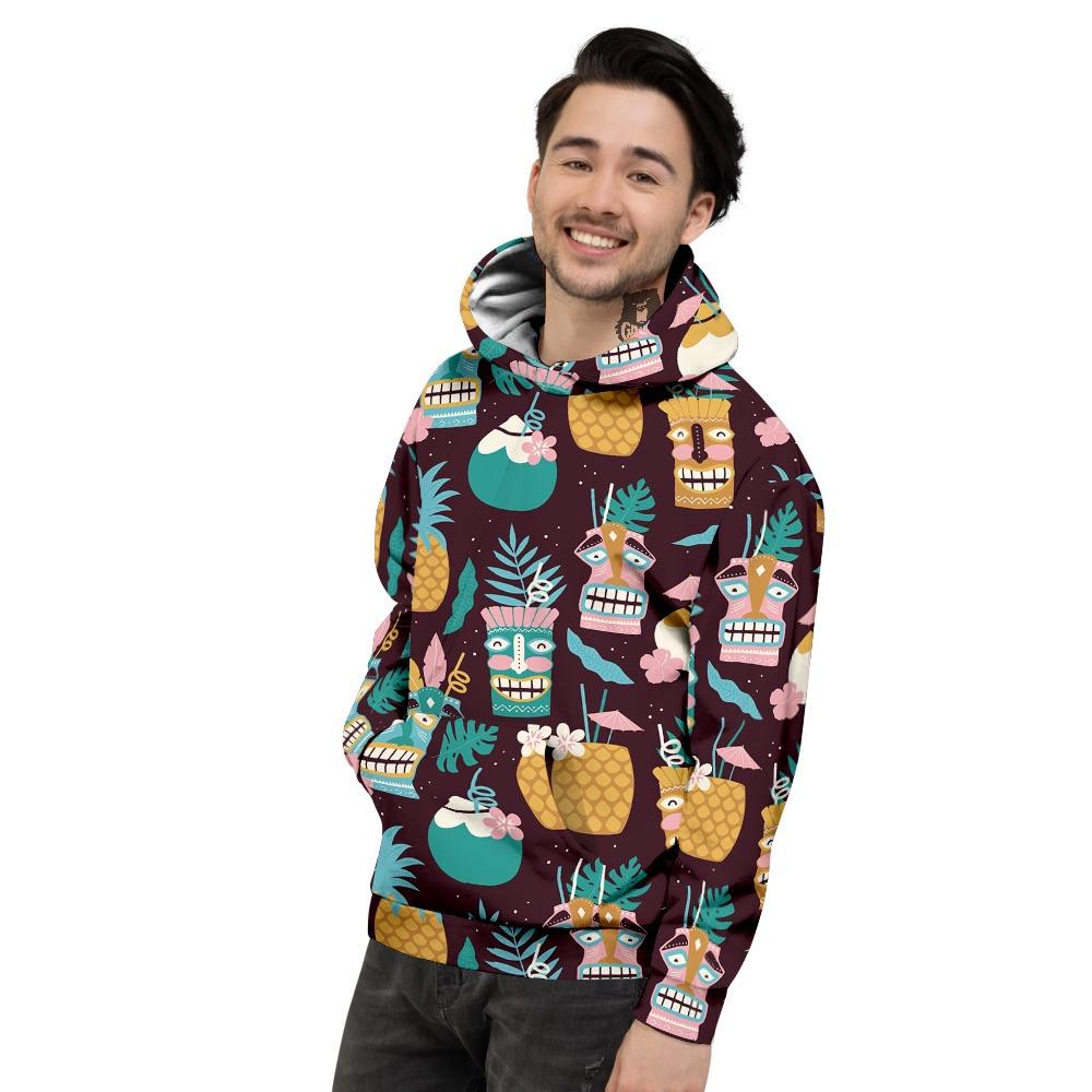 Luau Tiki Print Pattern Men's Hoodie-grizzshop