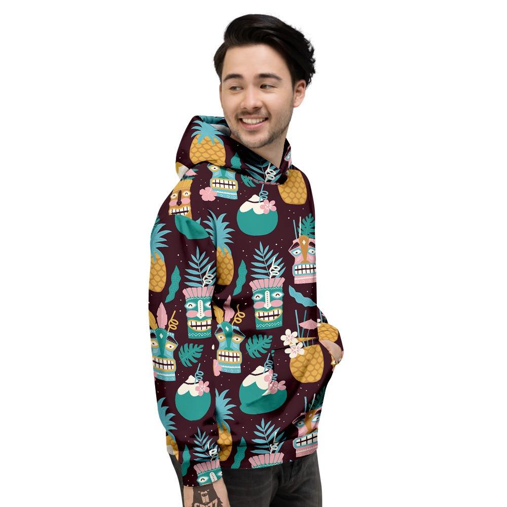 Luau Tiki Print Pattern Men's Hoodie-grizzshop