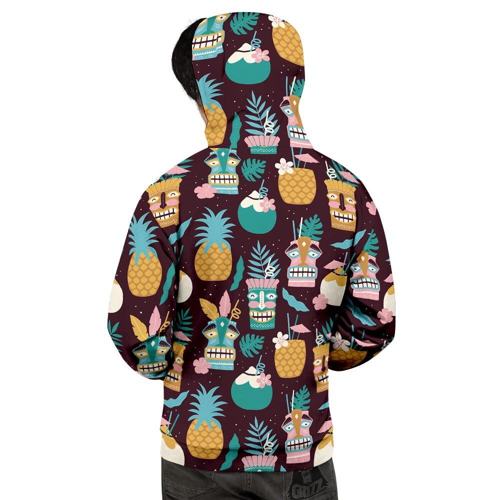 Luau Tiki Print Pattern Men's Hoodie-grizzshop