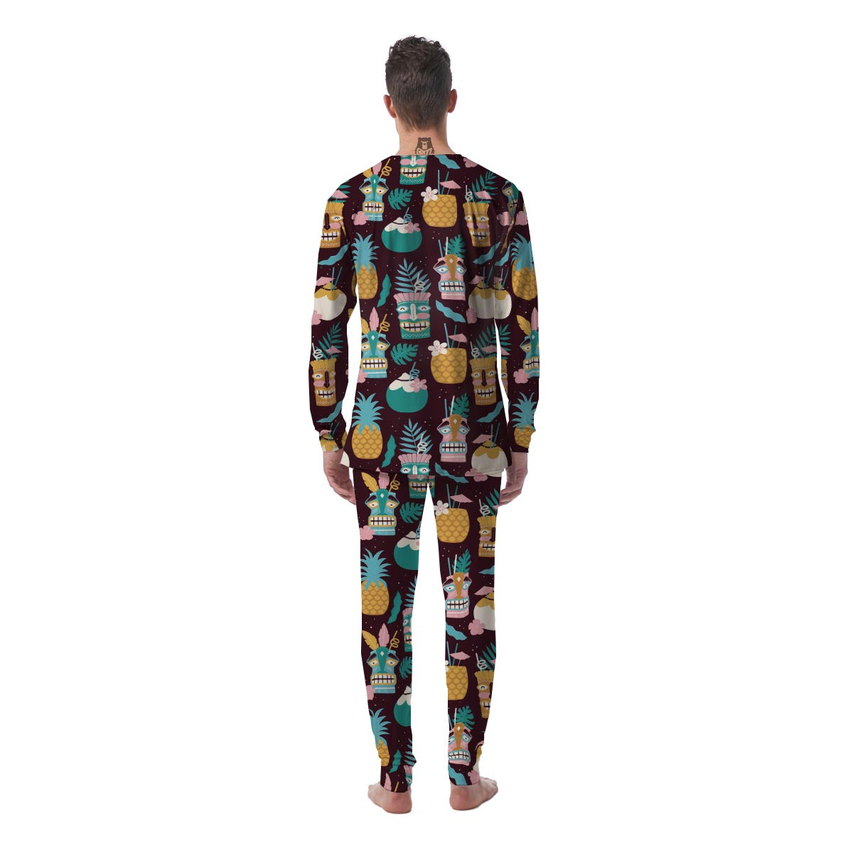 Luau Tiki Print Pattern Men's Pajamas-grizzshop