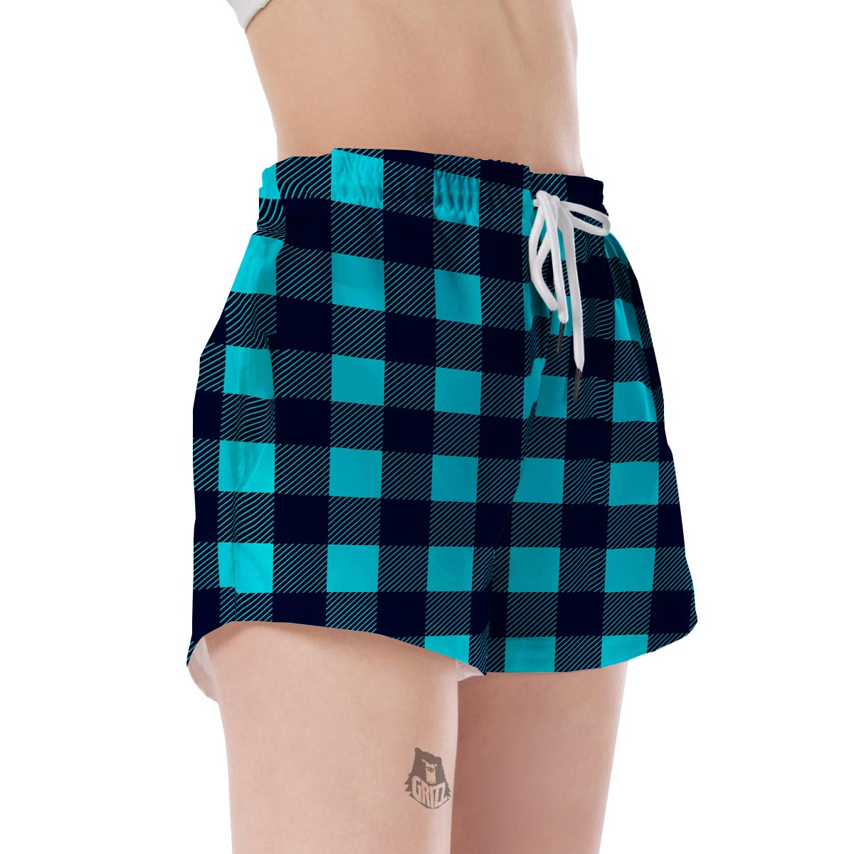 Lumberjack Blue Pattern Print Women's Shorts-grizzshop
