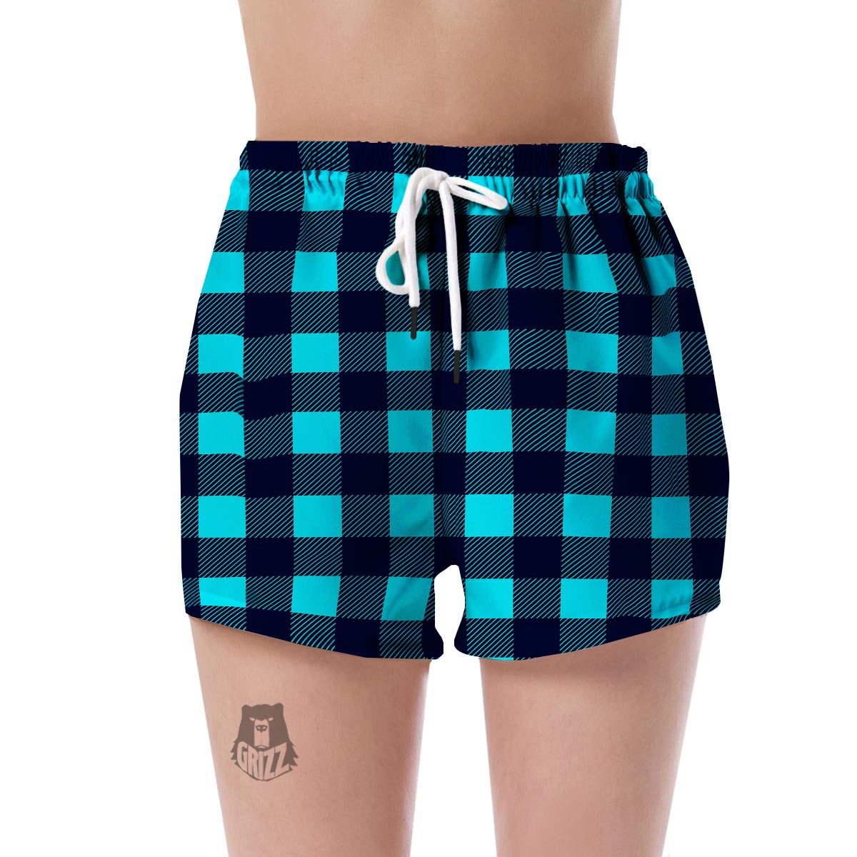Lumberjack Blue Pattern Print Women's Shorts-grizzshop
