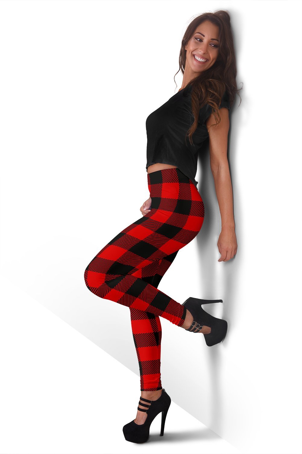 Lumberjack Red Pattern Print Women Leggings-grizzshop