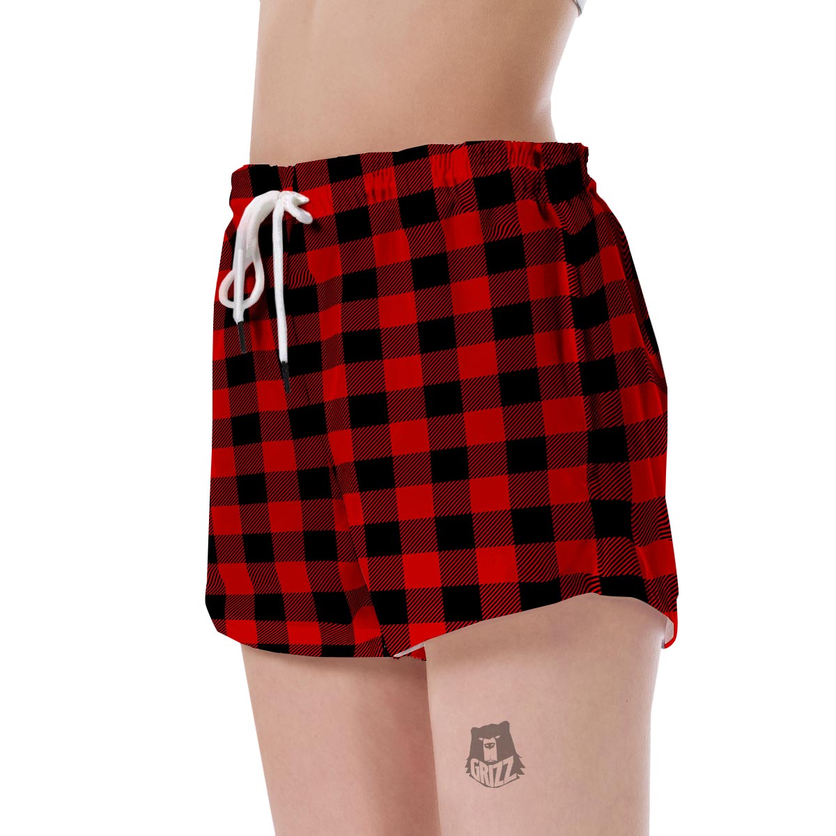 Lumberjack Red Pattern Print Women's Shorts-grizzshop