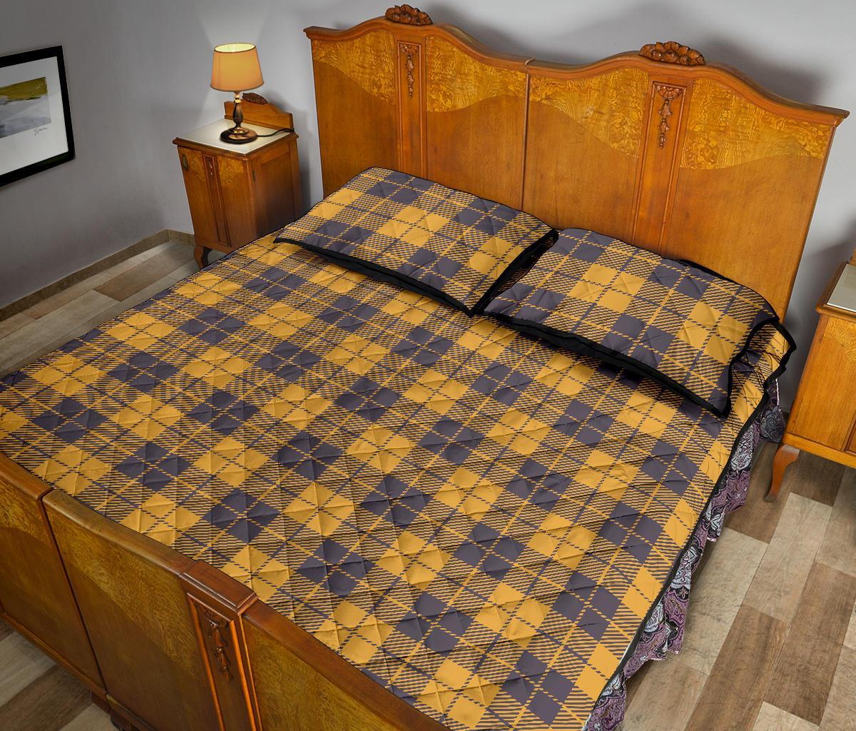 Lumberjack Yellow Pattern Print Bed Set Quilt-grizzshop