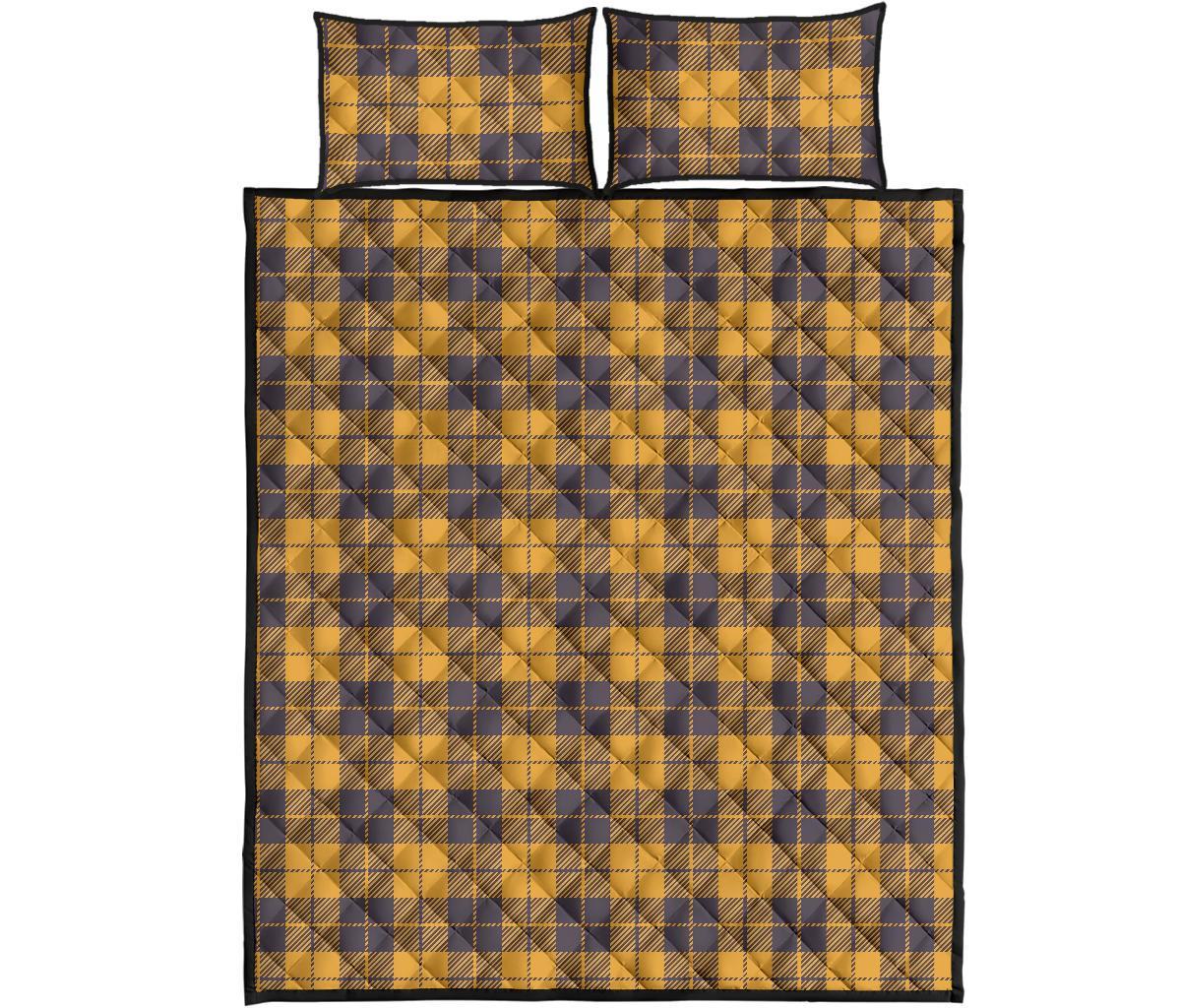 Lumberjack Yellow Pattern Print Bed Set Quilt-grizzshop