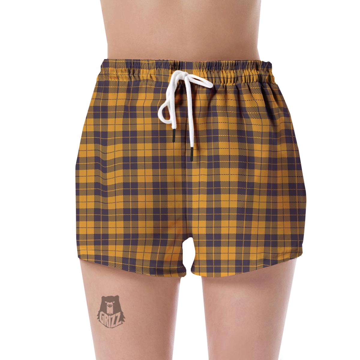 Lumberjack Yellow Pattern Print Women's Shorts-grizzshop