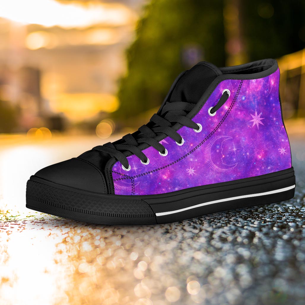 Luna Galaxy Space Women's High Top Shoes-grizzshop