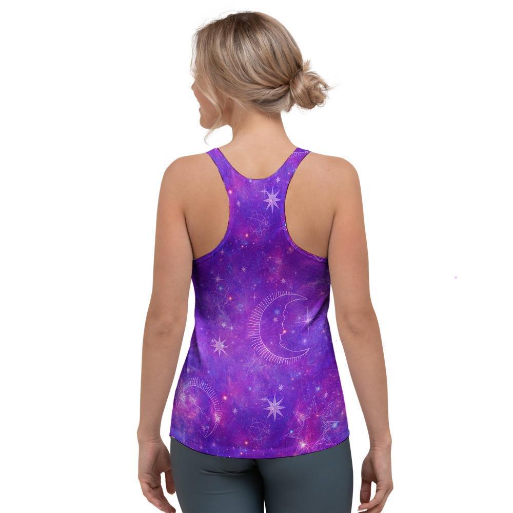 Luna Galaxy Space Women's Racerback Tank Top-grizzshop