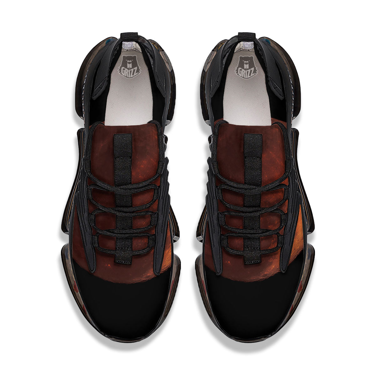 Lunar Cycle Eclipse Print Black Gym Shoes-grizzshop