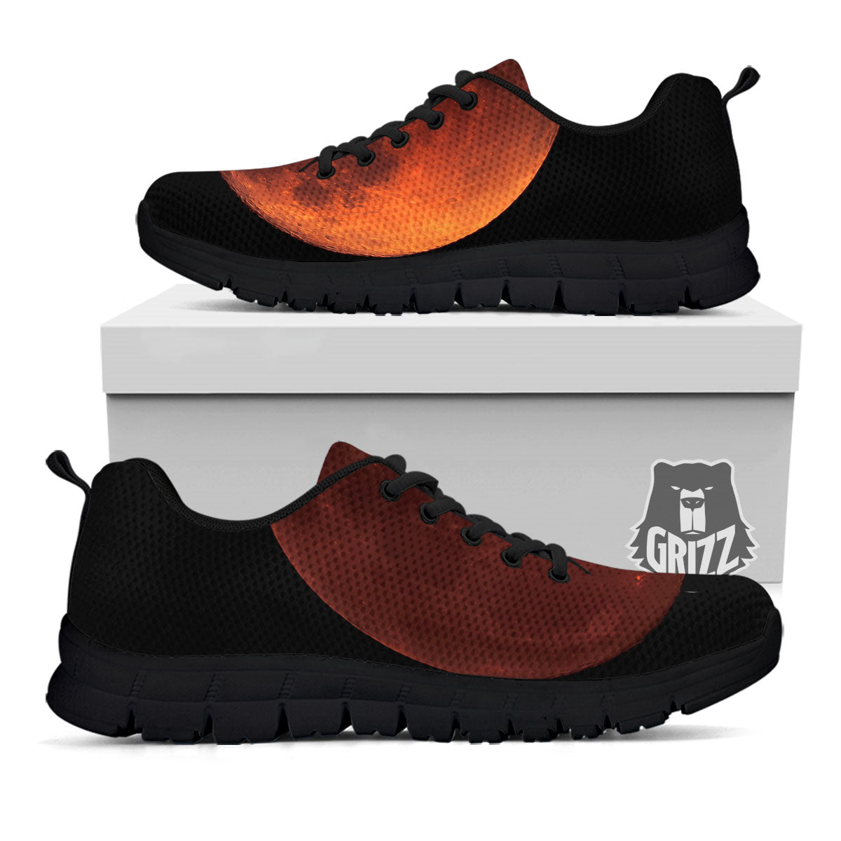 Lunar Cycle Eclipse Print Black Sneaker-grizzshop