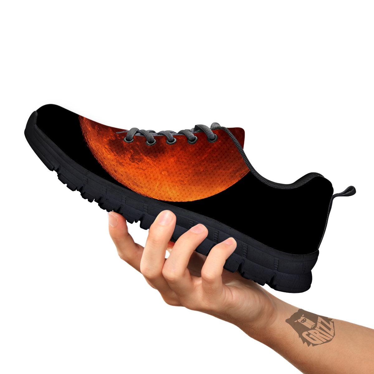 Lunar Cycle Eclipse Print Black Sneaker-grizzshop