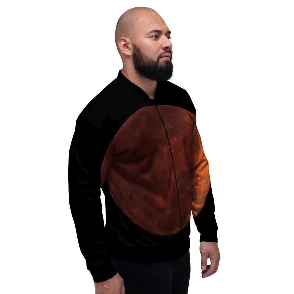 Lunar Cycle Eclipse Print Men's Bomber Jacket-grizzshop