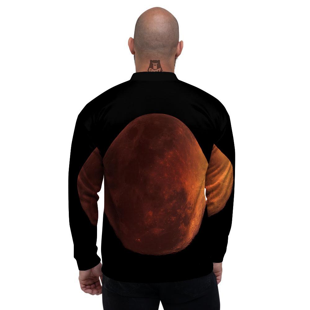 Lunar Cycle Eclipse Print Men's Bomber Jacket-grizzshop