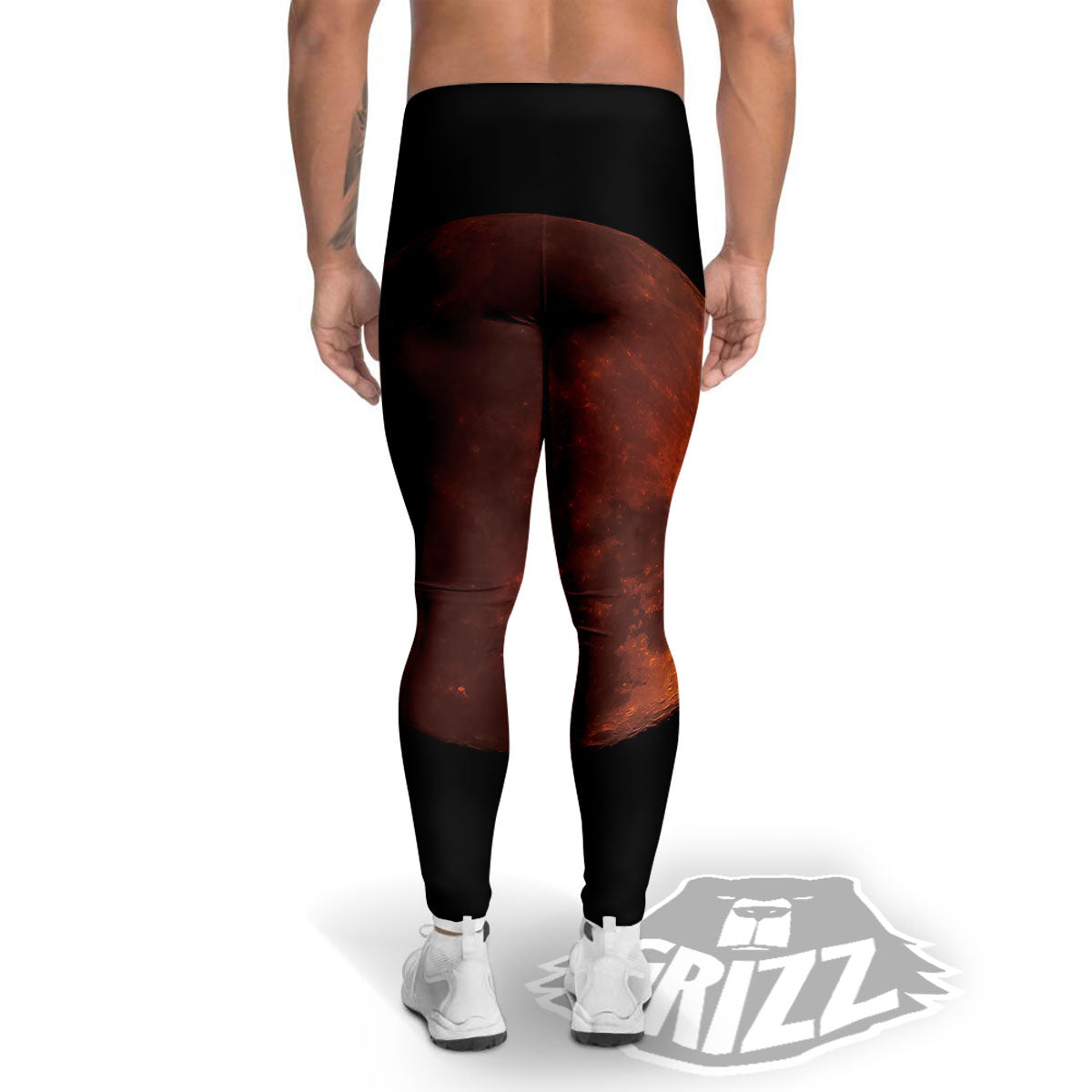 Lunar Cycle Eclipse Print Men's Leggings-grizzshop