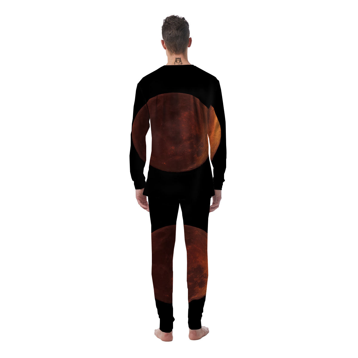 Lunar Cycle Eclipse Print Men's Pajamas-grizzshop