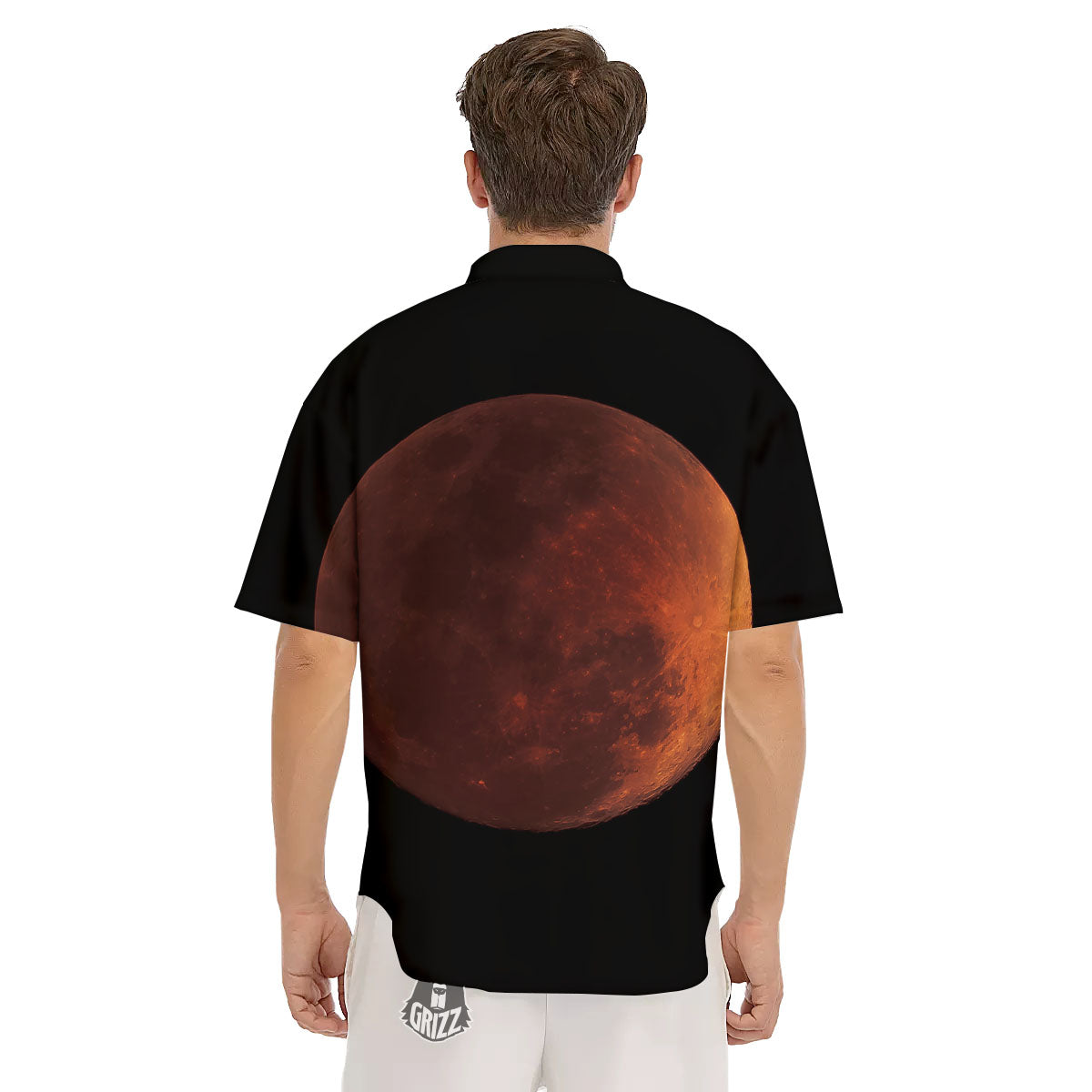 Lunar Cycle Eclipse Print Men's Short Sleeve Shirts-grizzshop