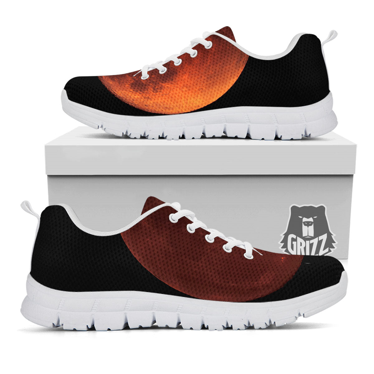 Lunar Cycle Eclipse Print White Sneaker-grizzshop