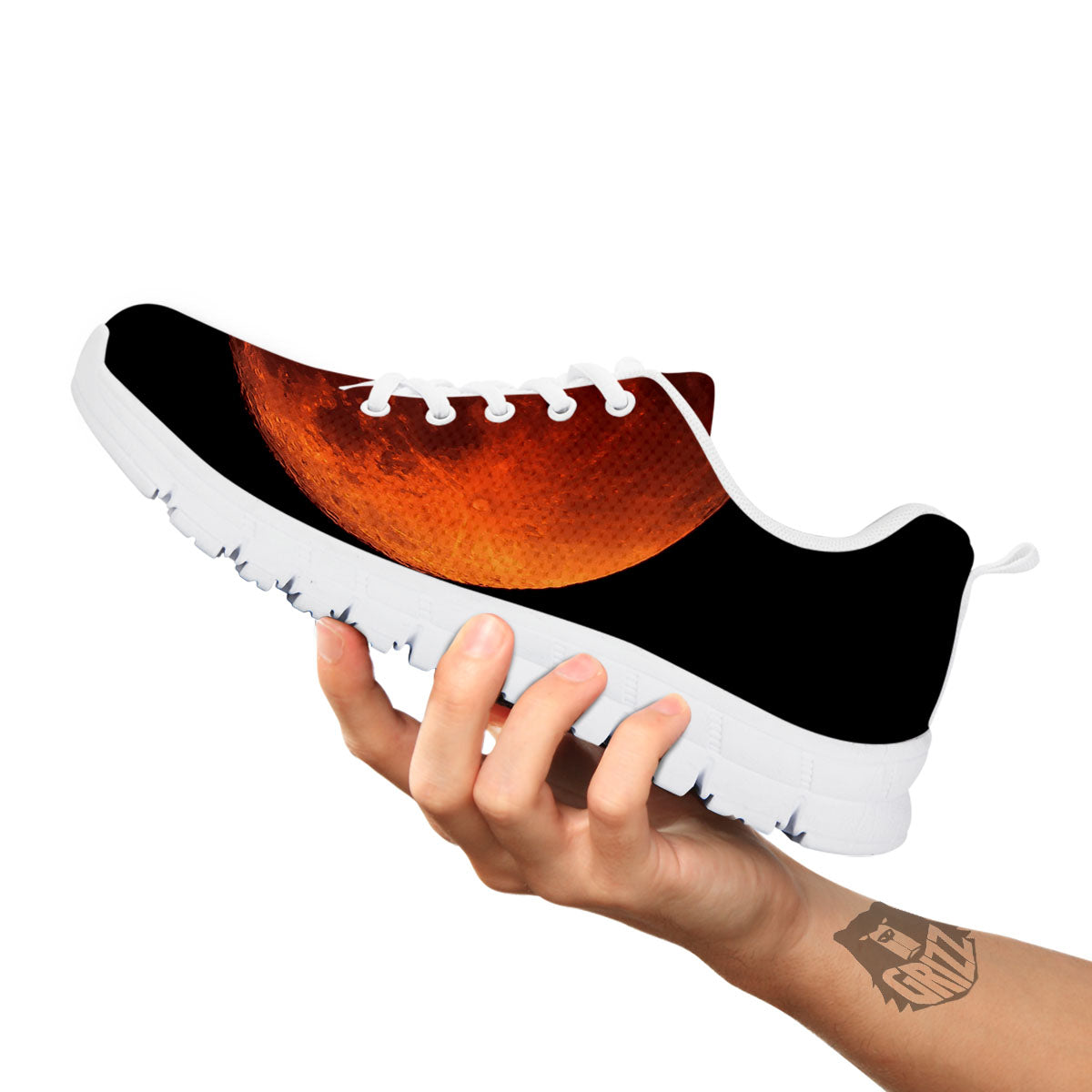 Lunar Cycle Eclipse Print White Sneaker-grizzshop