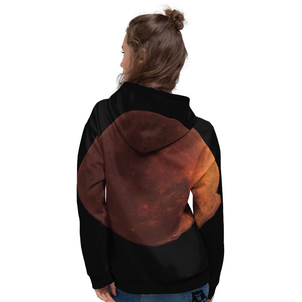 Lunar Cycle Eclipse Print Women's Hoodie-grizzshop