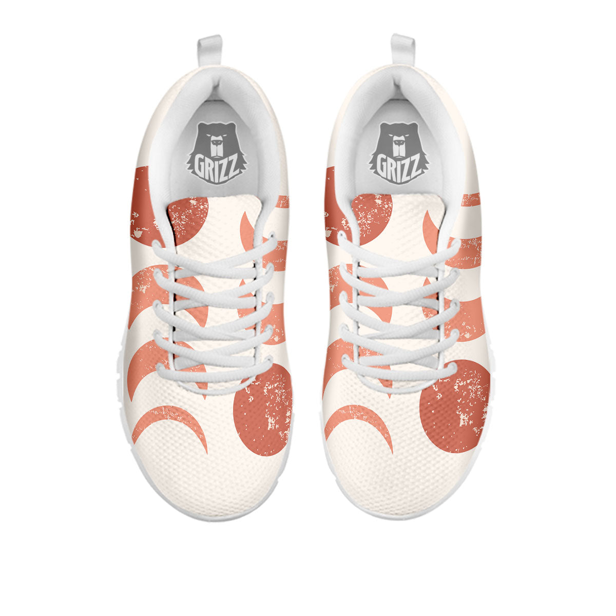 Lunar Cycle Phase Print White Sneaker-grizzshop