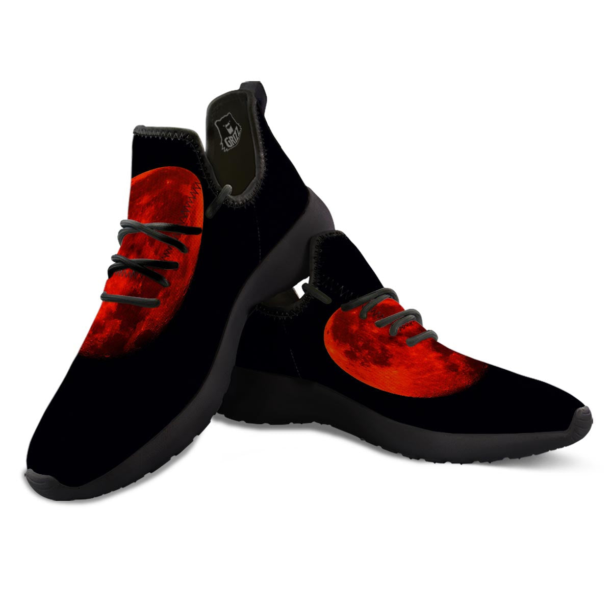 Lunar Eclipse Super Blood Moon Print Black Athletic Shoes-grizzshop