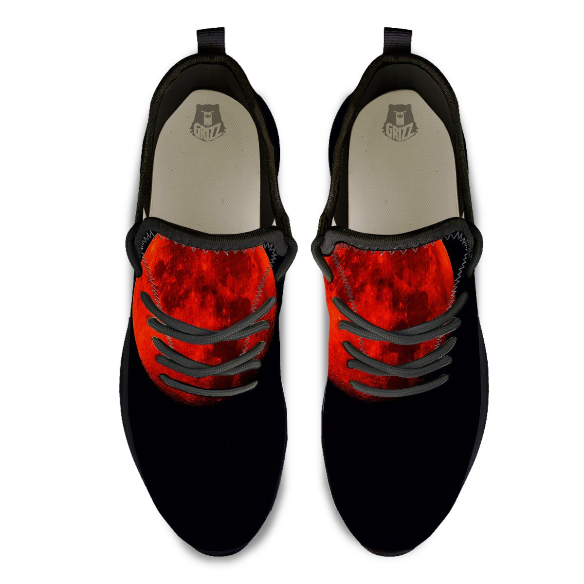 Lunar Eclipse Super Blood Moon Print Black Athletic Shoes-grizzshop