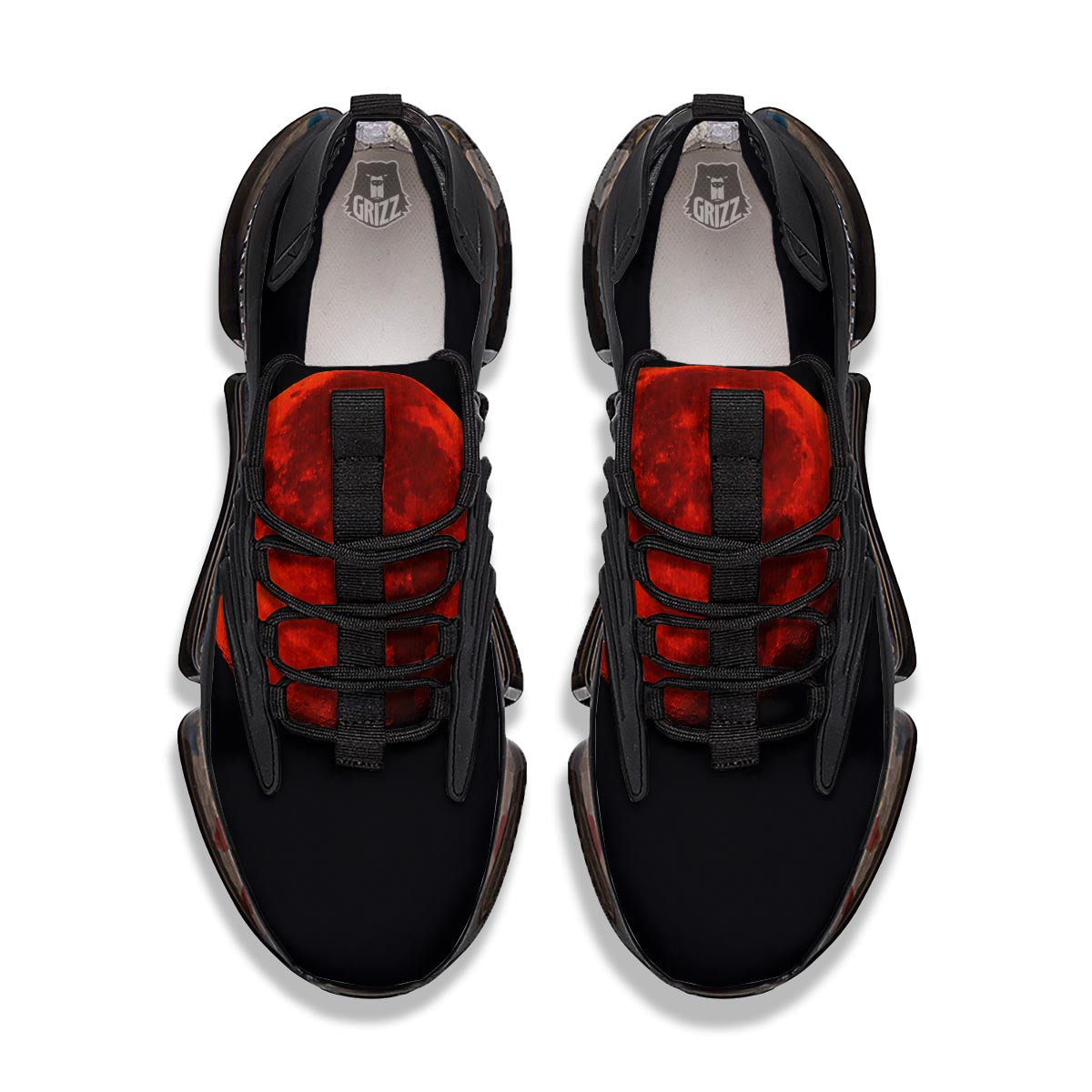 Lunar Eclipse Super Blood Moon Print Black Gym Shoes-grizzshop