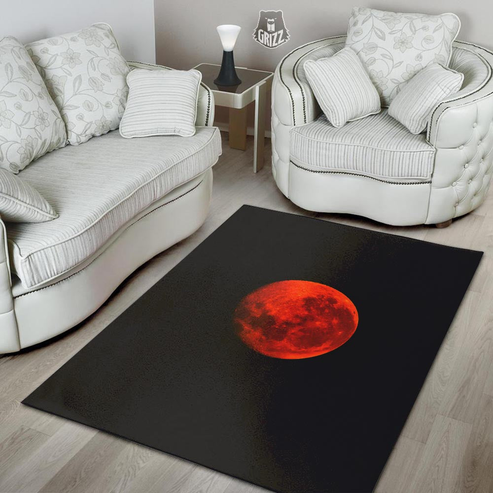 Lunar Eclipse Super Blood Moon Print Floor Mat-grizzshop