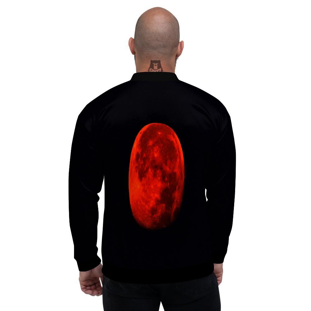 Lunar Eclipse Super Blood Moon Print Men's Bomber Jacket-grizzshop