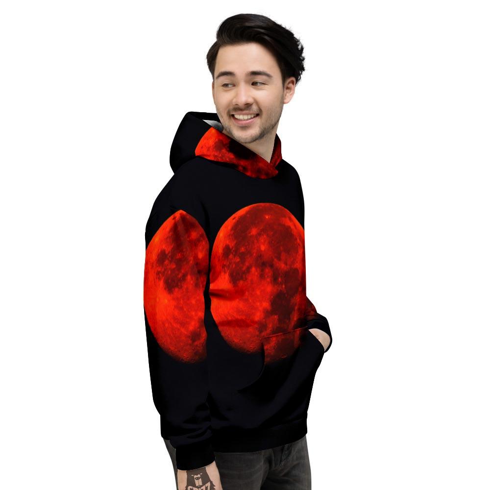Lunar Eclipse Super Blood Moon Print Men's Hoodie-grizzshop