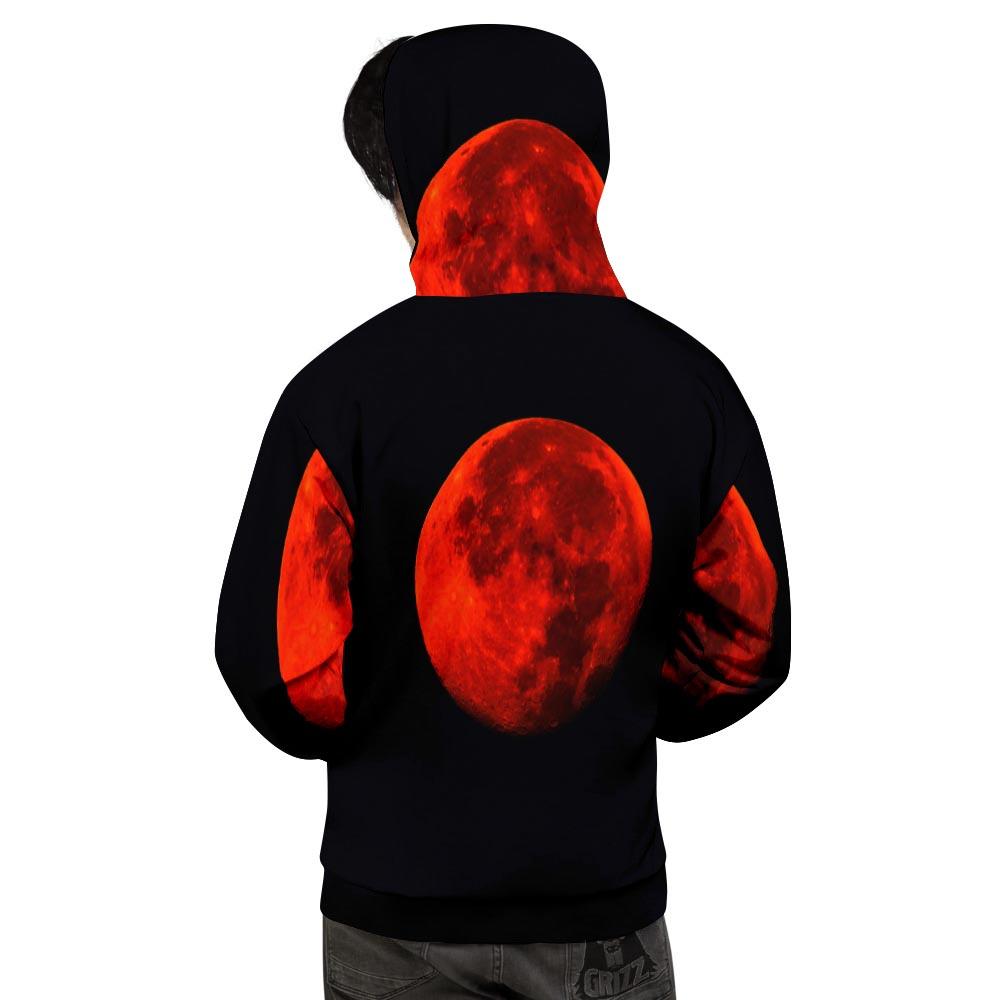 Lunar Eclipse Super Blood Moon Print Men's Hoodie-grizzshop