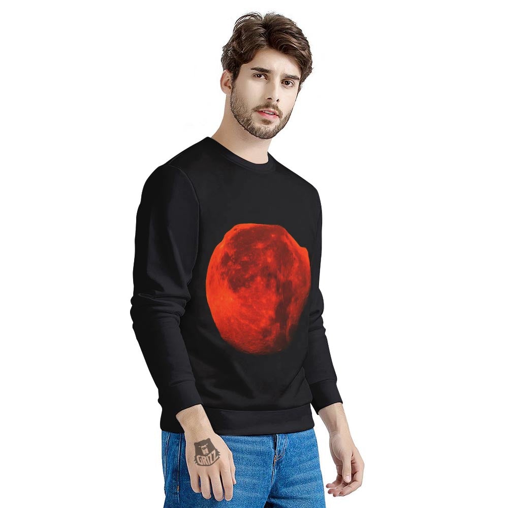 Lunar Eclipse Super Blood Moon Print Men's Sweatshirt-grizzshop