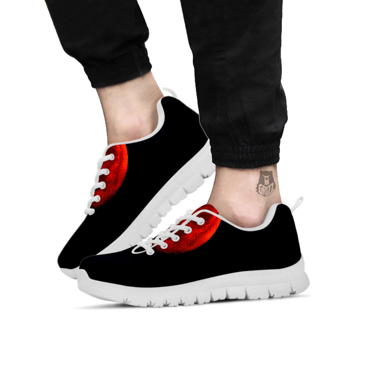 Lunar Eclipse Super Blood Moon Print White Sneaker-grizzshop