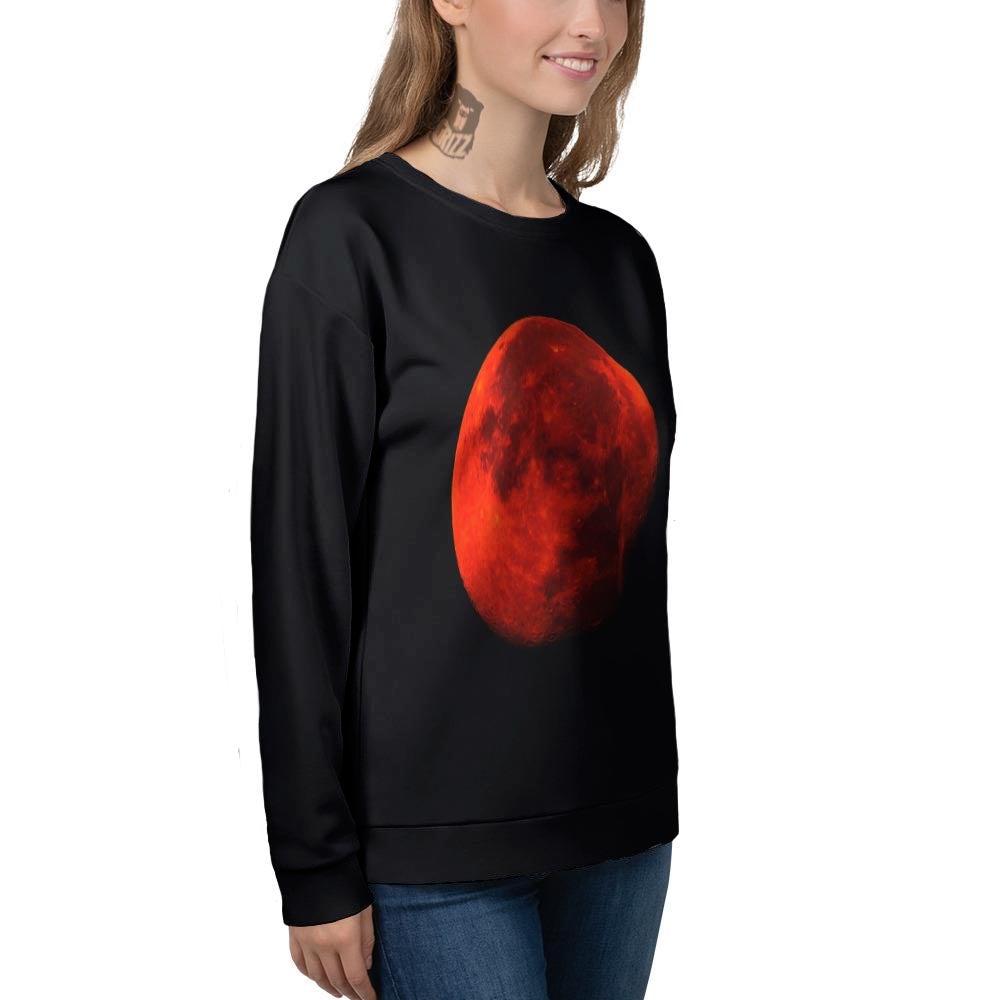 Lunar Eclipse Super Blood Moon Print Women's Sweatshirt-grizzshop