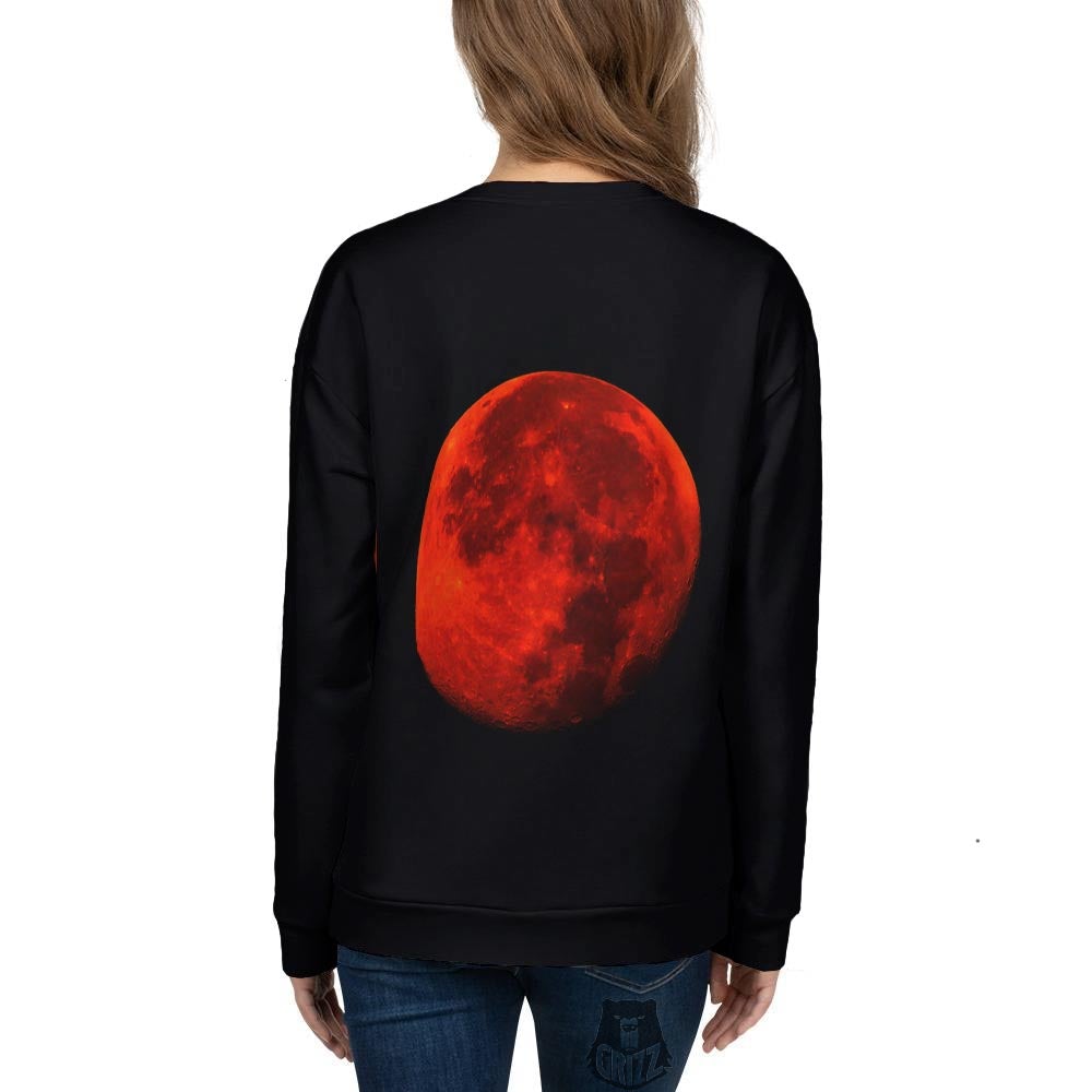 Lunar Eclipse Super Blood Moon Print Women's Sweatshirt-grizzshop