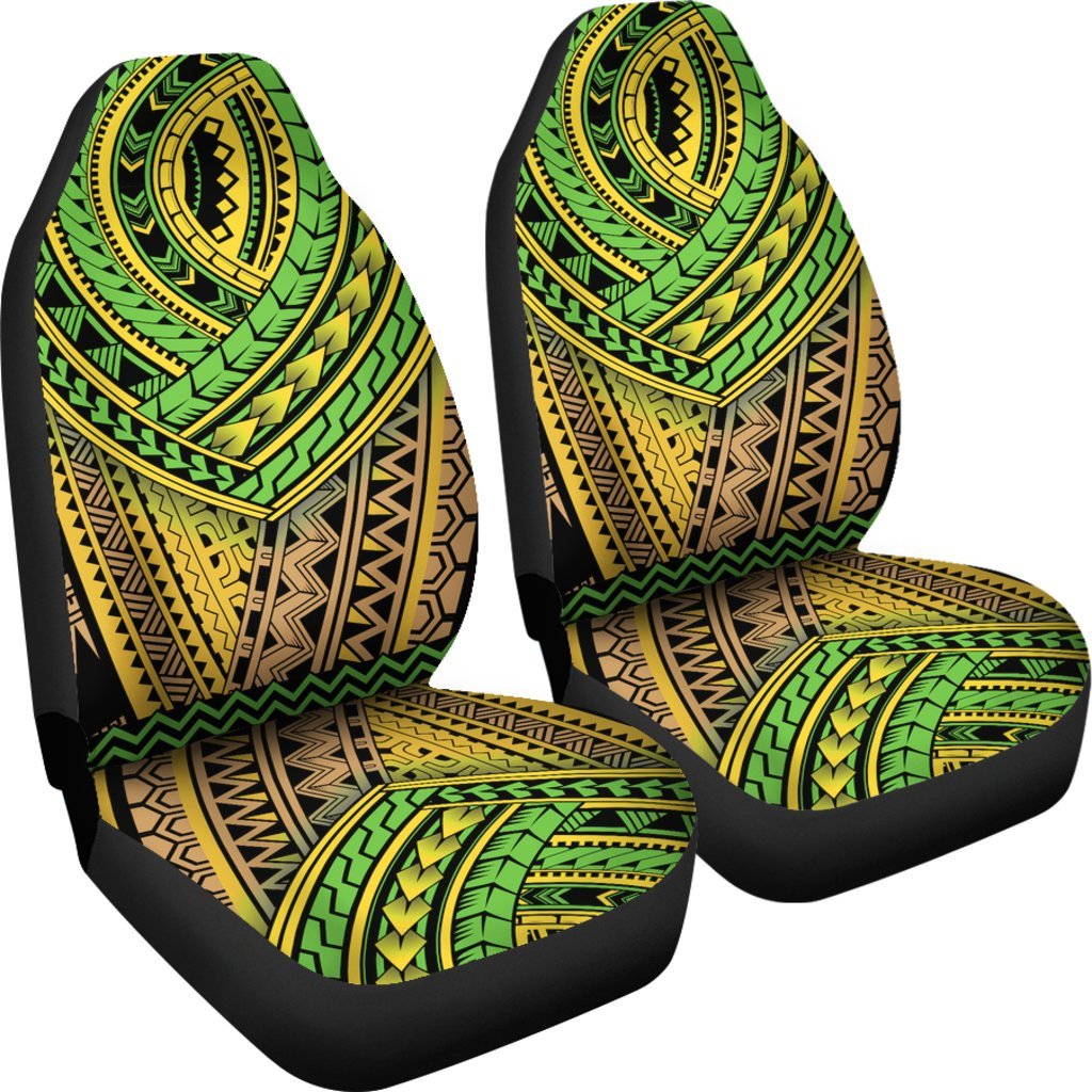 MAORI GREEN PATTERN PRINT CAR SEAT COVER UNIVERSAL FIT-grizzshop