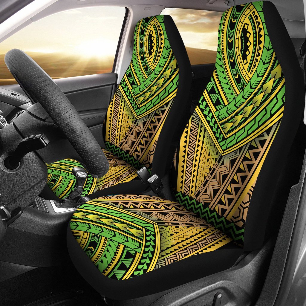 MAORI GREEN PATTERN PRINT CAR SEAT COVER UNIVERSAL FIT-grizzshop
