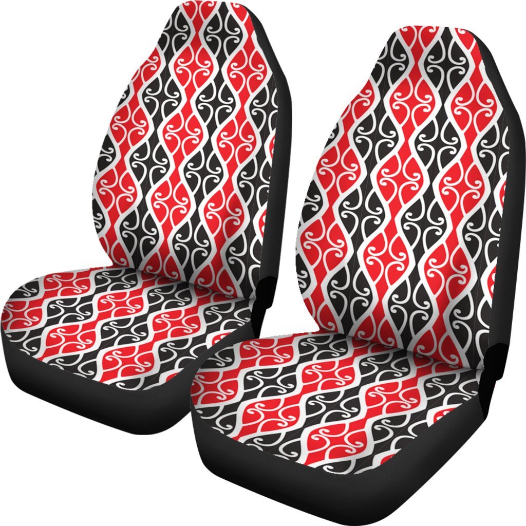 MAORI KOWHAIWHAI BLACK AND RED CAR SEAT COVER UNIVERSAL FIT-grizzshop