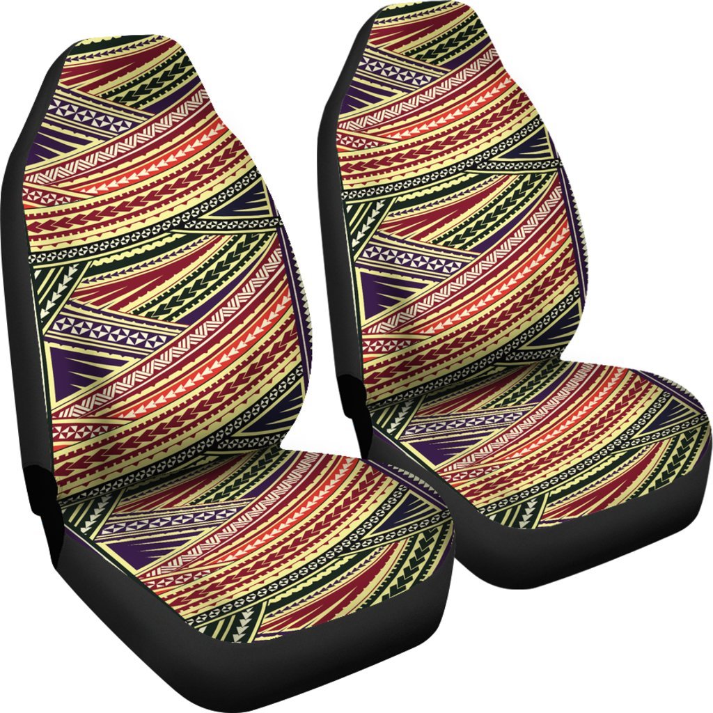 MAORI YELLOW AND RED PATTERN PRINT CAR SEAT COVER UNIVERSAL FIT-grizzshop