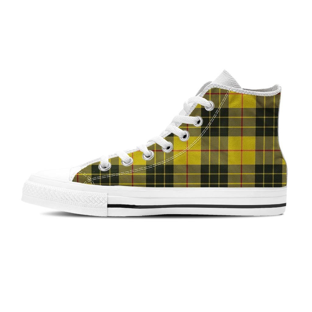 MacLeod Yellow Plaid Tartan Men's High Top Shoes-grizzshop