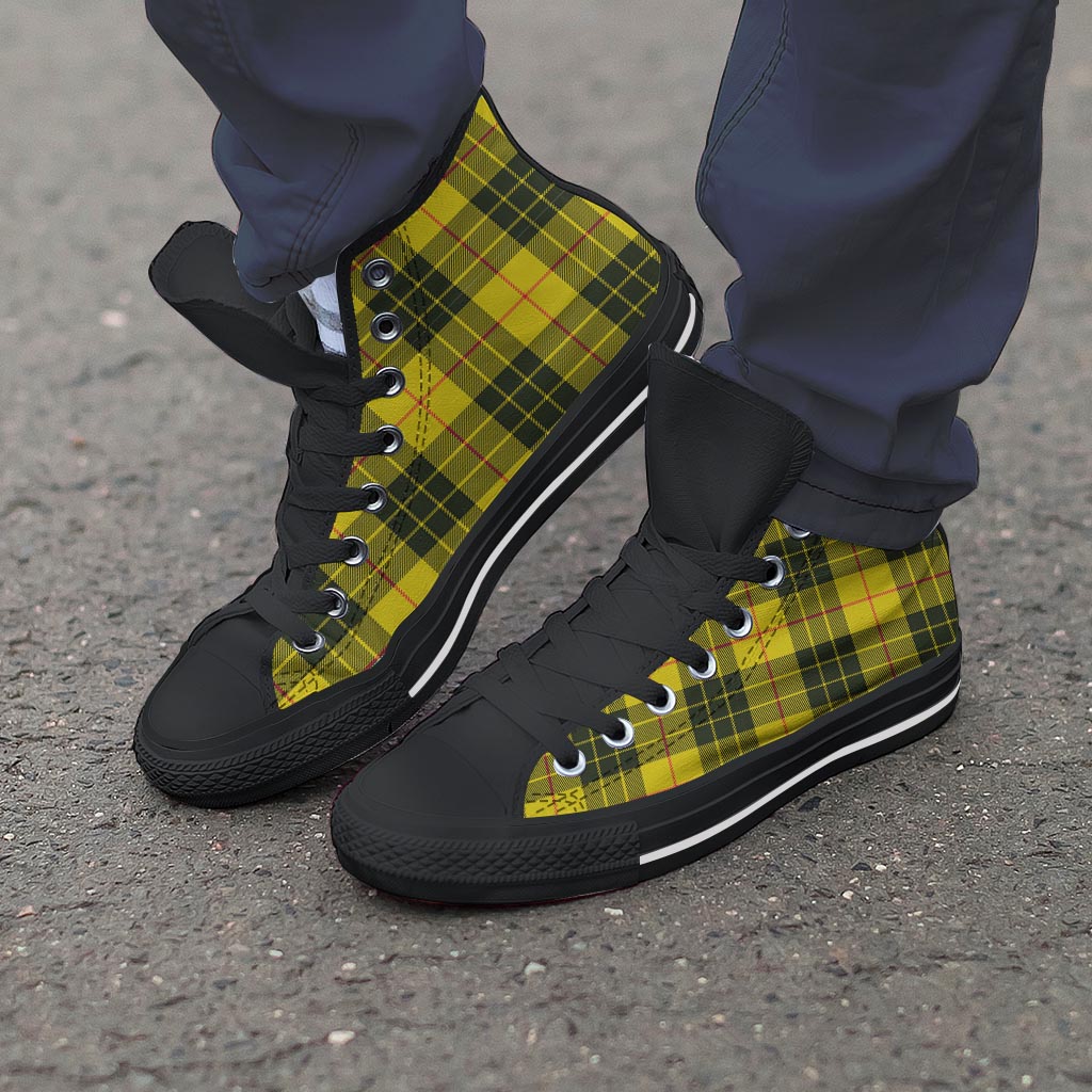 MacLeod Yellow Plaid Tartan Men's High Top Shoes-grizzshop