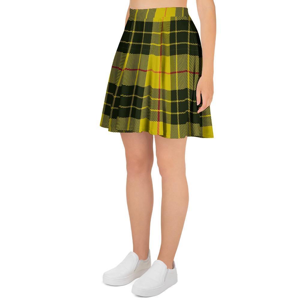 MacLeod Yellow Plaid Tartan Women's Skirt-grizzshop