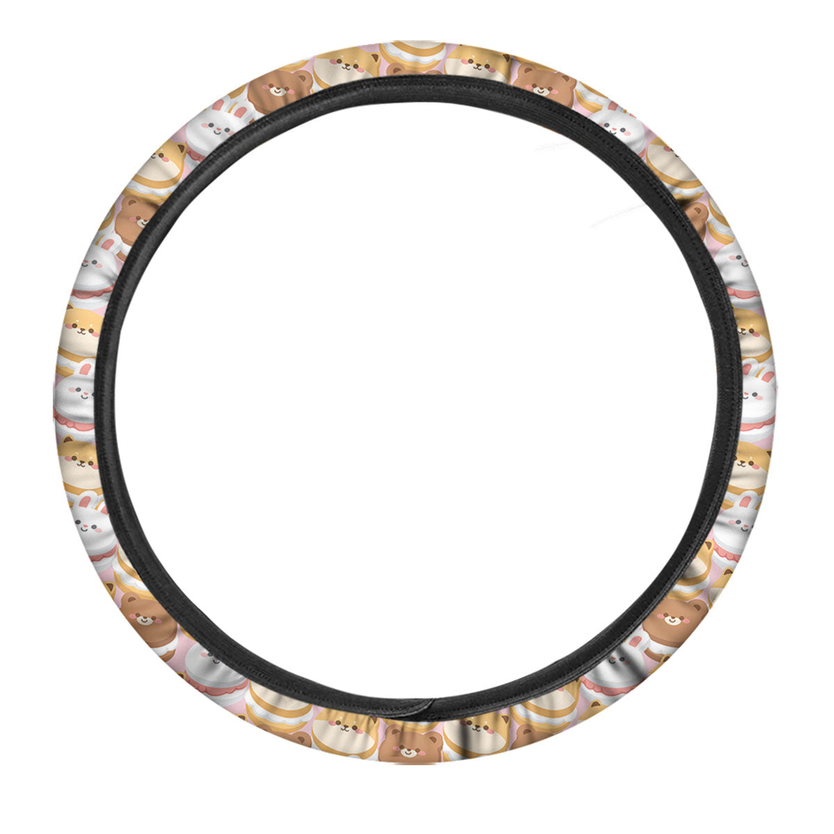 Macaron Cartoon Print Pattern Car Steering Wheel Cover-grizzshop