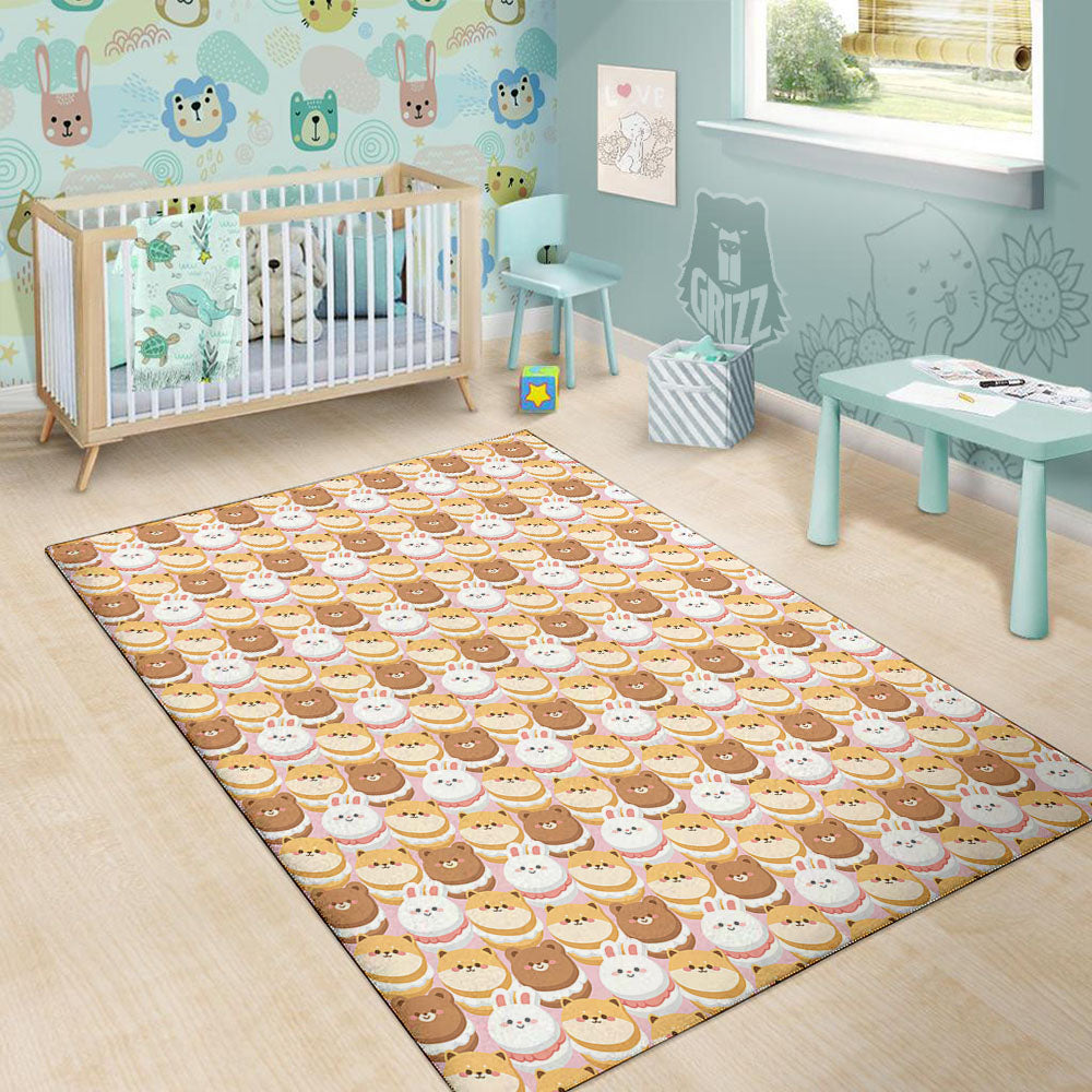 Macaron Cartoon Print Pattern Floor Mat-grizzshop