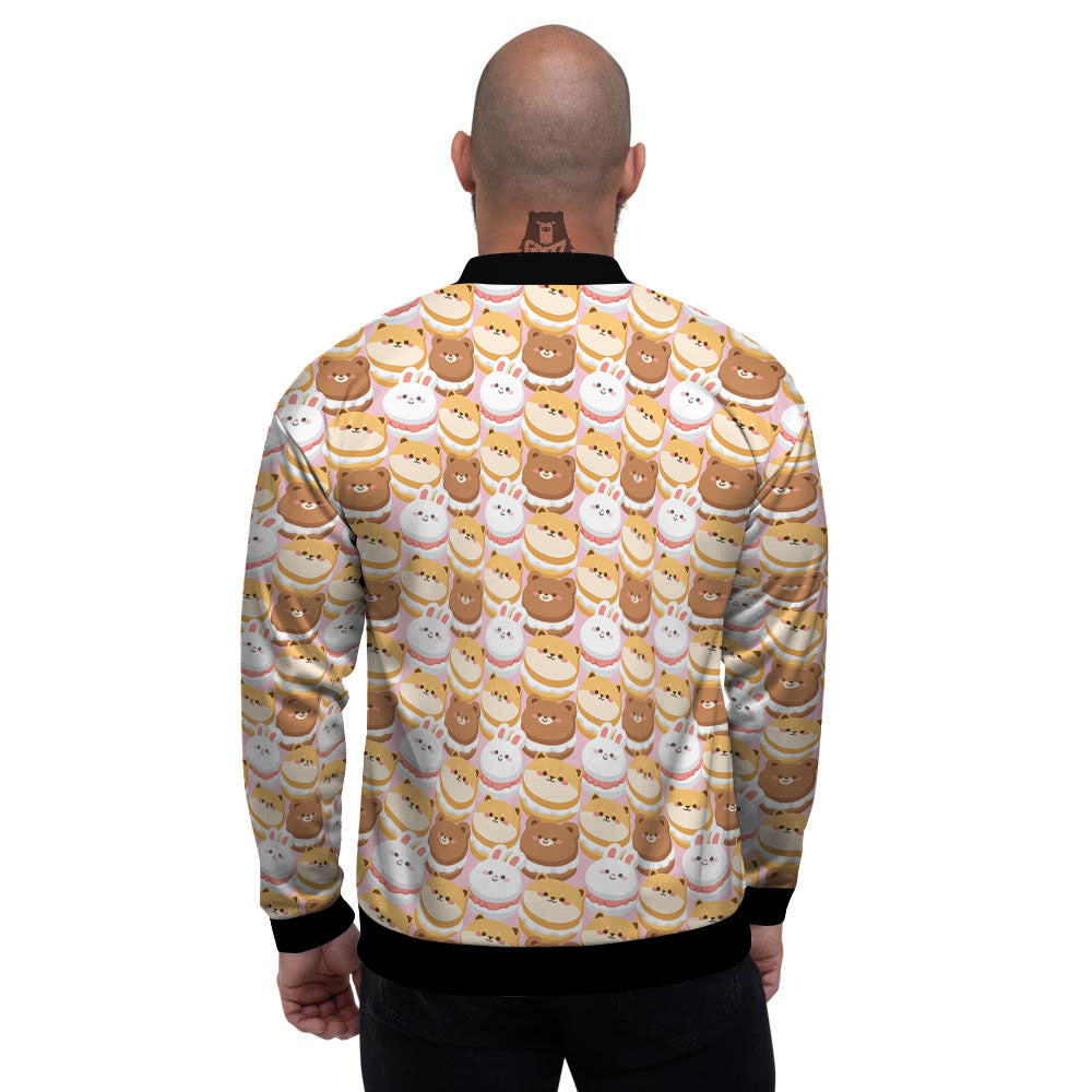Macaron Cartoon Print Pattern Men's Bomber Jacket-grizzshop