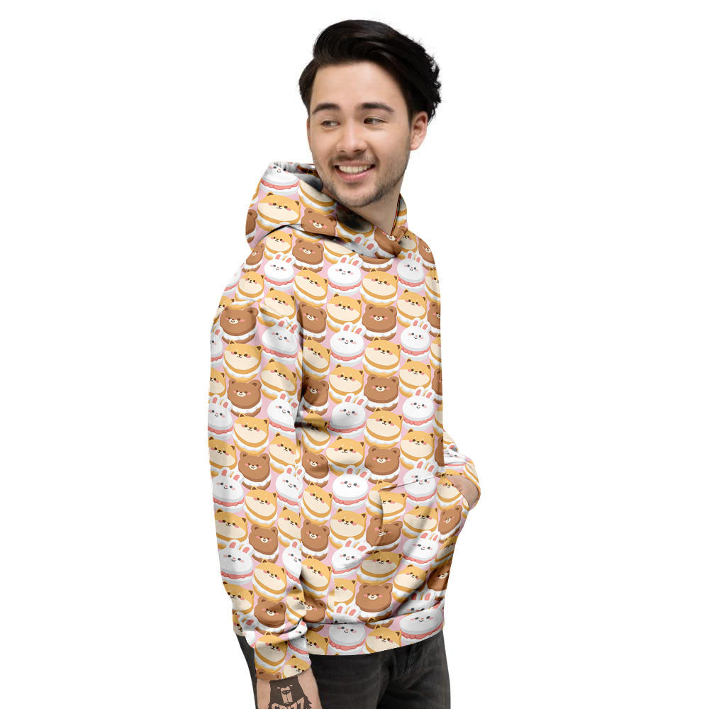Macaron Cartoon Print Pattern Men's Hoodie-grizzshop