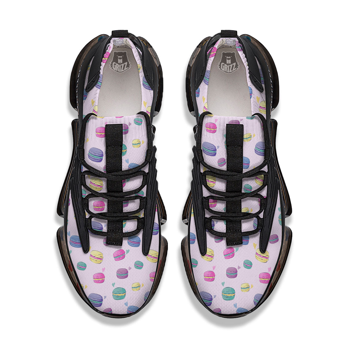Macaron Colorful Print Pattern Black Gym Shoes-grizzshop